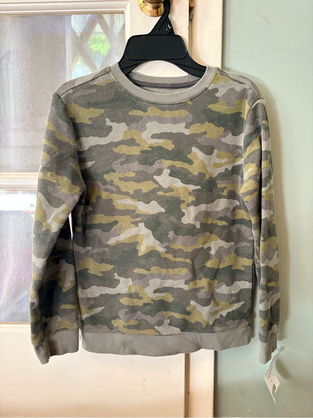 Cat & Jack Long Sleeve Camo Sweatshirt in Green, Gray, Tan